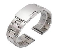 JPXXFM watch strap, silver black metal band 20mm 22mm 24mm men strap 316l stainless steel straight end watchbands