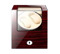 JPXXFM Watch Winder Box for 2 Automatic Watches Wooden Piano Paint Exterior Adapter and Battery Powered Quiet Motor Watch Display Storage