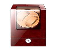 JPXXFM Watch Winder Box for 2 Automatic Watches Wooden Piano Paint Exterior Adapter and Battery Powered Quiet Motor Watch Display Storage