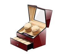 JPXXFM Watch Winder for Automatic Automatic Watch Winder Anti-Magnetization Dust-Proof Drawer Touch Digital Display Piano Paint 5 Modes 2+4 Storages Box