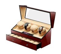 JPXXFM Watch Winders, Automatic Watch Winders for 4 Watches,4+6 Wooden Battery Silent Watches Cases Watches Boxes Winders Display Storage Brown Every family Present