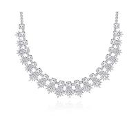JPXXFM White Choker Necklace for Women,Luxury Branch Style Natural Crystal Lock Chain Necklace,Fashion Wedding Jewelry Gift for Her