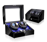 JPXXFM Winder Automatic Winder Box Self-Winding Mechanical Rocker Storage Display Case with 4 Winder Positions and 6 Display Storage Spaces with Quiet Motor for Men and Women Watches
