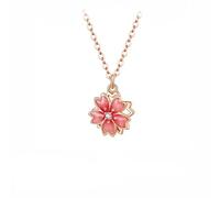 JPXXFM Women Flower Chain Necklace,Dainty Sakura Floral Pendant Necklace with Diamond,Gift for Mom, Wife, Girlfriend