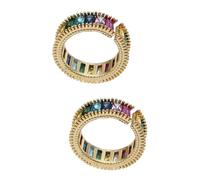 JPXXFM Women’s Merald Cut Emerald Finger Rainbow Women Ring