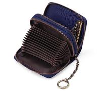 JPXXFM Women Wallet Blocking Leather Small Bifoldr Pocket Wallet Compact Card Case Purse with ID Window, A15 Blue-Type 2