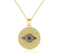 JPXXFM Women's Evil Eye Pendant Necklace, Dainty Round Blue Choker, Fashionable Evil Eye Jewelry Gift for Her