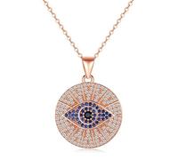 JPXXFM Women's Evil Eye Pendant Necklace, Dainty Round Blue Choker, Fashionable Evil Eye Jewelry Gift for Her
