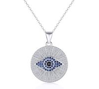 JPXXFM Women's Evil Eye Pendant Necklace, Dainty Round Blue Choker, Fashionable Evil Eye Jewelry Gift for Her