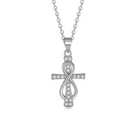 JPXXFM Women's Infinity Cross Necklace,Distinctive Cross Shape Pendant Necklace,Memorable Jewelry Gift for Her
