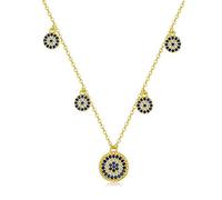JPXXFM Women's Solid Over 925 Choker Necklace,Turkish Style Evil Eye Design with Blue Sapphire and Moissanite,Lucky Protective Jewelry Gift