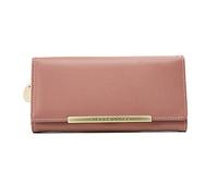 JPXXFM Womens Wallet PU Leather Bifold Wallet Large Capacity Long Purse Credit Card Clutch (Black), Pink