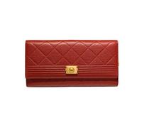 JPXXFM Women's Wallets Genuine Leather Blocking Wallet Money Organisers Money Clips Purse Card Cases Business Wallets (Size : Red)