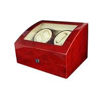 JPXXFM Wooden Automatic Watch Winder 4+6 Storage Boxes for 10 Watches - Red + Beige