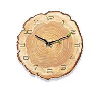 JPXXFM Woodland Cabin Tree Trunk Rustic Wall Clock, Silent Non-Ticking Round Battery Operated Clock for Living Room Kitchen Home Office 12Inch,A Decoration