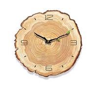 JPXXFM Woodland Cabin Tree Trunk Rustic Wall Clock, Silent Non-Ticking Round Battery Operated Clock for Living Room Kitchen Home Office 12Inch,A Decoration