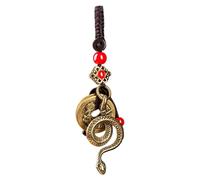 JPXXFM Year Snake Keychain, Brass Chinese Snake Year Keychain, Vintage Mascot Animal Ornament Aesthetic Rings for Year Spring Festival Decor