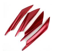 JPYDFI 4 Pcs Car Bumper Spoiler for VW Golf MK1 MK2 MK3 MK4 MK5 MK6 MK7 MK8, Car Spoiler Canards Soft Fins Canards Kit Body Anti-Collision Strip Bumper Decoration, Red