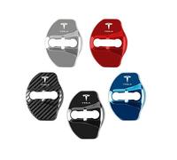 JPYDFI 4 Pcs Car Door Lock Protective for Tesla Model 3 2020-, Vehicle Doors Locks Guard Stopper Set Door Lock Covers Lock Accessories, carbon fiber texture