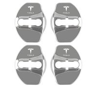 JPYDFI 4 Pcs Car Door Lock Protective for Tesla Model 3 2023-, Vehicle Doors Locks Guard Stopper Set Door Lock Covers Lock Accessories, silver