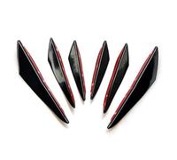 JPYDFI 6 Pcs Car Bumper Spoiler for VW ID.Buzz I 2022-2024, Car Spoiler Canards Soft Fins Canards Kit Body Anti-Collision Strip Bumper Decoration,Black