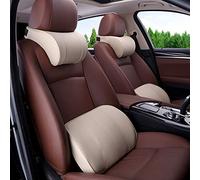 JPYDFI Car Headrest for MG ZS Explore 2017-2020, Car Neck Support Headrest Pillow Neck Head Support Removable Cover, 1×headrest + 1×lumbar support- beige