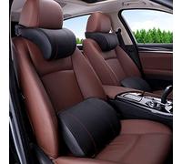 JPYDFI Car Headrest for MG ZS Explore 2017-2020, Car Neck Support Headrest Pillow Neck Head Support Removable Cover, 1×headrest + 1×lumbar support-Black