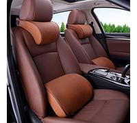 JPYDFI Car Headrest for MG ZS Explore 2017-2020, Car Neck Support Headrest Pillow Neck Head Support Removable Cover, 1×headrest + 1×lumbar support- brown