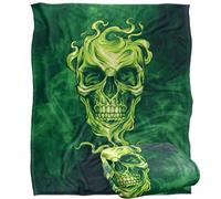 Jq Licensing - Ba-Jp Glowing Green Skull Silky Touch Super Soft Throw Blanket 152 X 127 Cm