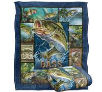 JQ Licensing Bass Fishing Silky Touch Super Soft Throw Blanket 152 X 127 cm