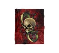 JQ Licensing Brian Allen Skull Snake & Roses Silky Touch Super Soft Throw Blanket 152 X 127 cm in White JQ Licensing White 152 X 127 cm
