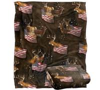 Jq Licensing - Cf-Jp American Flag Deer Pattern Silky Touch Super Soft Throw Blanket 152 X 127 Cm