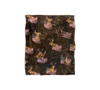 JQ Licensing Cf-Jp American Flag Deer Pattern Silky Touch Super Soft Throw Blanket 152 X 127 cm in White JQ Licensing White 152 X 127 cm