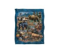 JQ Licensing Cf-Jp Big Game Hunting Silky Touch Super Soft Throw Blanket 152 X 127 cm in White JQ Licensing White 152 X 127 cm