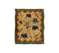 JQ Licensing Cf-Jp Tribal Lodge Hunting Animals Silky Touch Super Soft Throw Blanket 152 X 127 cm in White JQ Licensing White 152 X 127 cm