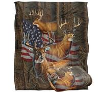 Jq Licensing - Cf-Jp Usa American Flag Deer Silky Touch Super Soft Throw Blanket 152 X 127 Cm