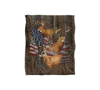 JQ Licensing Cf-Jp Usa American Flag Deer Silky Touch Super Soft Throw Blanket 152 X 127 cm in White JQ Licensing White 152 X 127 cm