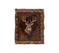 JQ Licensing Cf-Jp Whietail Deer Buck Silky Touch Super Soft Throw Blanket 152 X 127 cm in White JQ Licensing White 152 X 127 cm