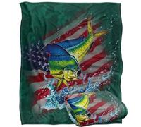 JQ Licensing Dorado Fishing American Flag Silky Touch Super Soft Throw Blanket 152 X 127 cm
