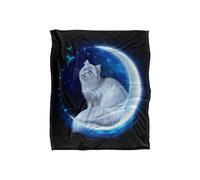 JQ Licensing En Cat In The Moon Silky Touch Super Soft Throw Blanket 152 X 127 cm in White JQ Licensing White 152 X 127 cm