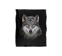 JQ Licensing En Grey Wolf Head Silky Touch Super Soft Throw Blanket 152 X 127 cm in White JQ Licensing White 152 X 127 cm
