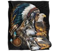 Jq Licensing - En Native American Wolf And Eagle Silky Touch Super Soft Throw Blanket 152 X 127 Cm