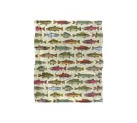 JQ Licensing Fishing Freshwater Fish Silky Touch Super Soft Throw Blanket 152 X 127 cm in White JQ Licensing White 152 X 127 cm