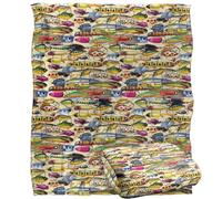 Jq Licensing Fishing Lures Pattern 2 Silky Touch Super Soft Throw Blanket 152 X 127 Cm