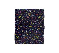 JQ Licensing Fishing Lures Pattern Silky Touch Super Soft Throw Blanket 152 X 127 cm in White JQ Licensing White 152 X 127 cm