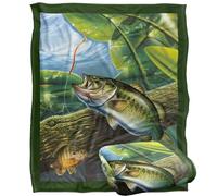 JQ Licensing Fooled Bass Fishing Silky Touch Super Soft Throw Blanket 152 X 127 cm