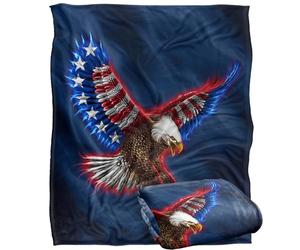 Jq Licensing - James Piazza American Flag Eagle Silky Touch Super Soft Throw Blanket 152 X 127 Cm