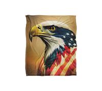 JQ Licensing James Piazza American Flag Eagle Silky Touch Super Soft Throw Blanket 152 X 127 cm in White JQ Licensing White 152 X 127 cm