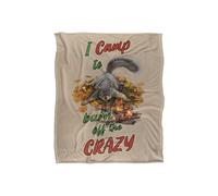 JQ Licensing James Piazza Crazy For Camping Squirrel Silky Touch Super Soft Throw Blanket 152 X 127 cm in White JQ Licensing White 152 X 127 cm