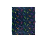 JQ Licensing James Piazza Neon Dragonflies Pattern Silky Touch Super Soft Throw Blanket 152 X 127 cm in White JQ Licensing White 152 X 127 cm